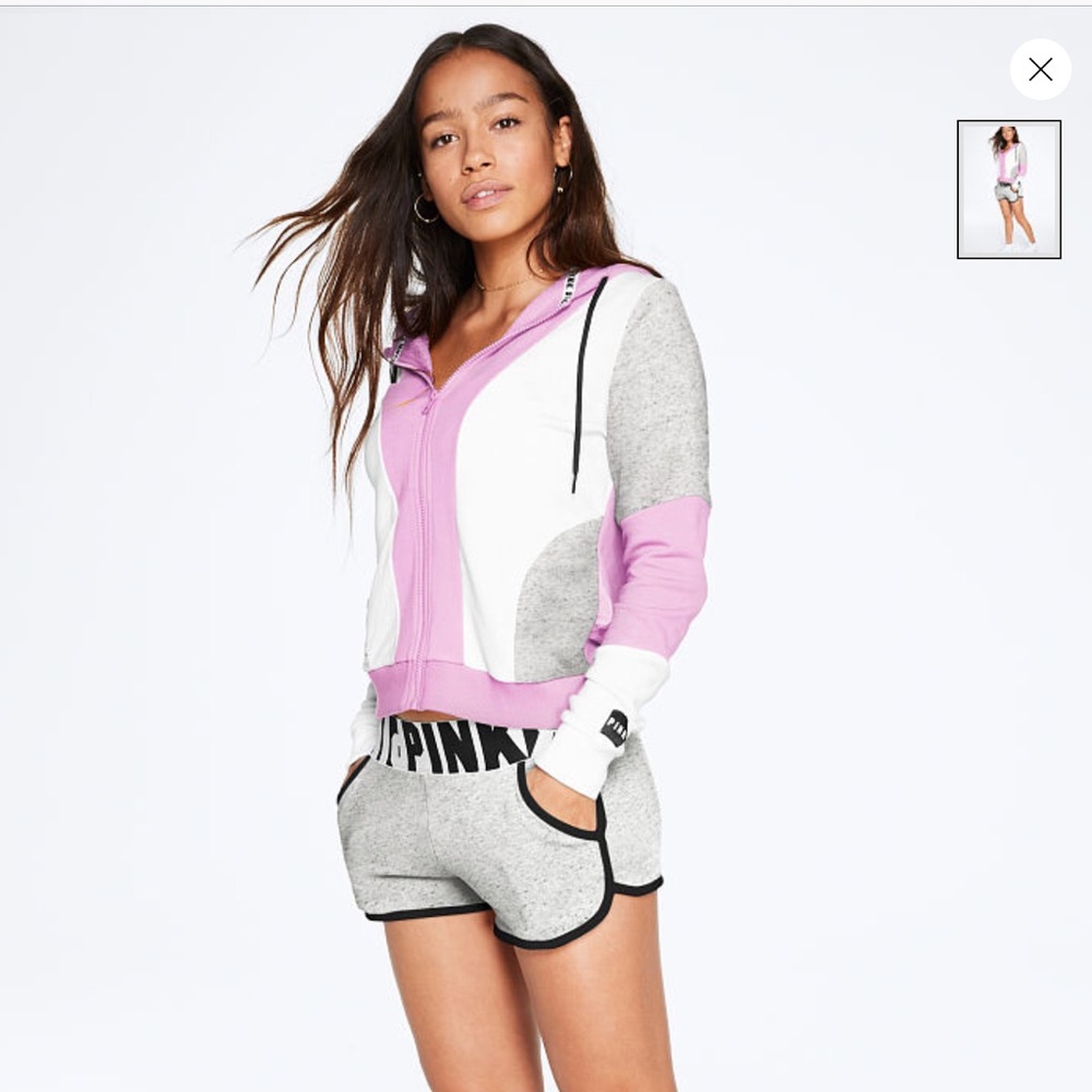 NWT VS PINK LilacPink Perfect Zip Sweatshirt